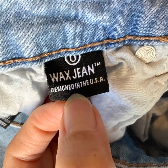 Max Jean Los Angeles Women Skinny Jeans size 0 Blue Ripped Mid Rise - Picture 11 of 13